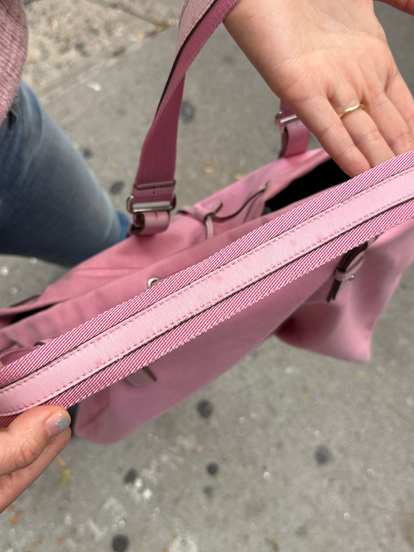 Yves Saint Laurent Rive Gauche Pink Tote Bag