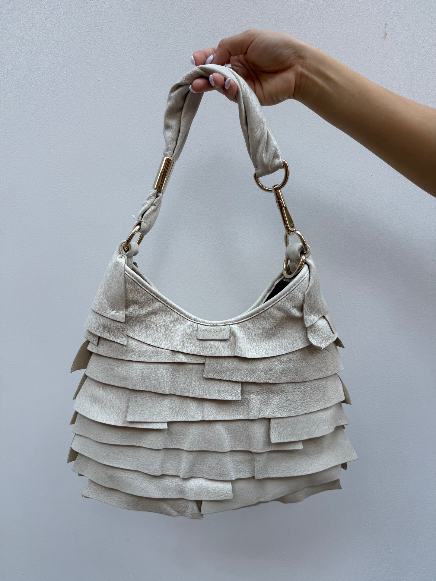 Yves Saint Laurent Y2K Rive Gauche White Mombasa St Tropez Shoulder Bag