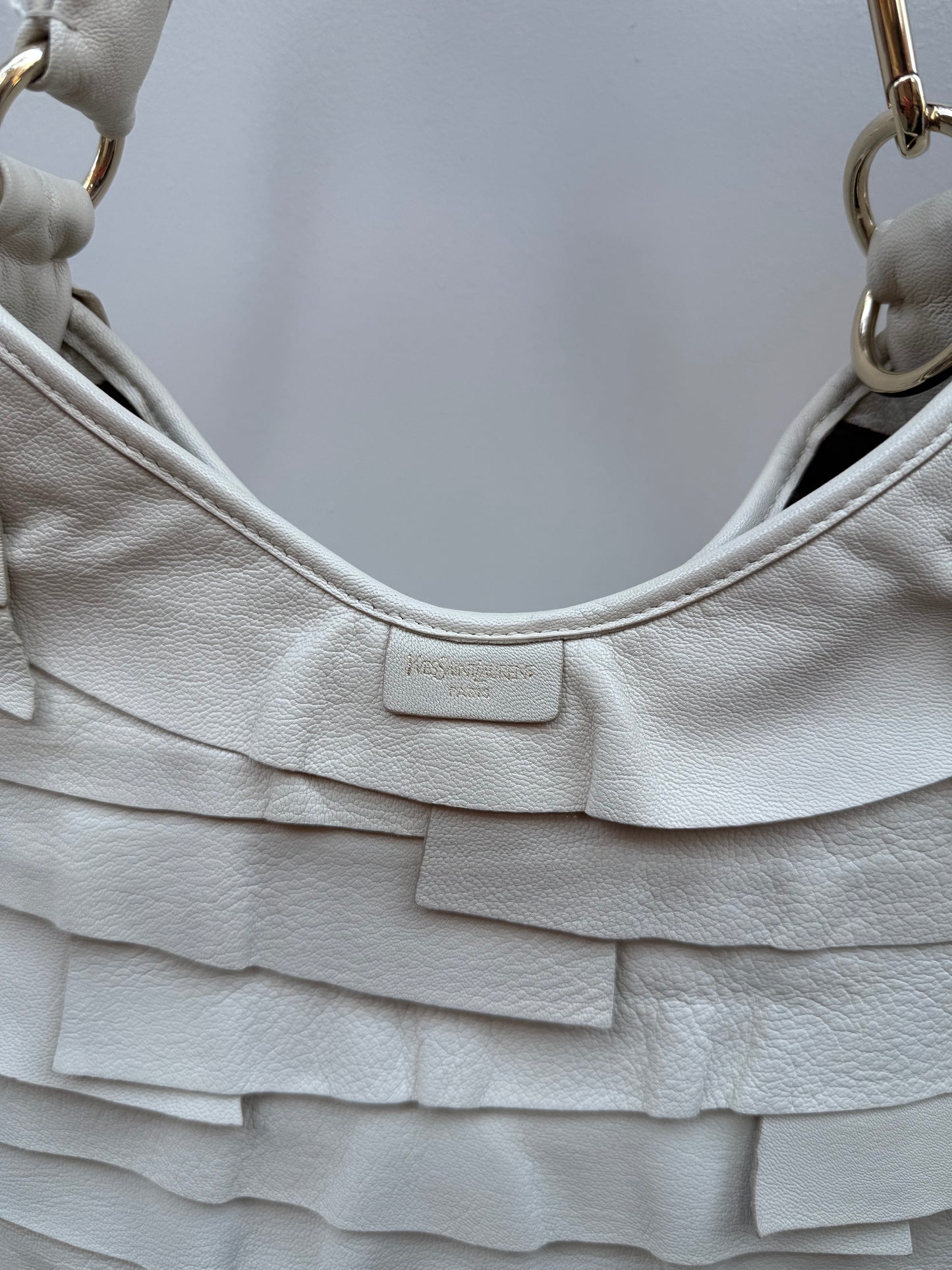 Yves Saint Laurent Y2K Rive Gauche White Mombasa St Tropez Shoulder Bag