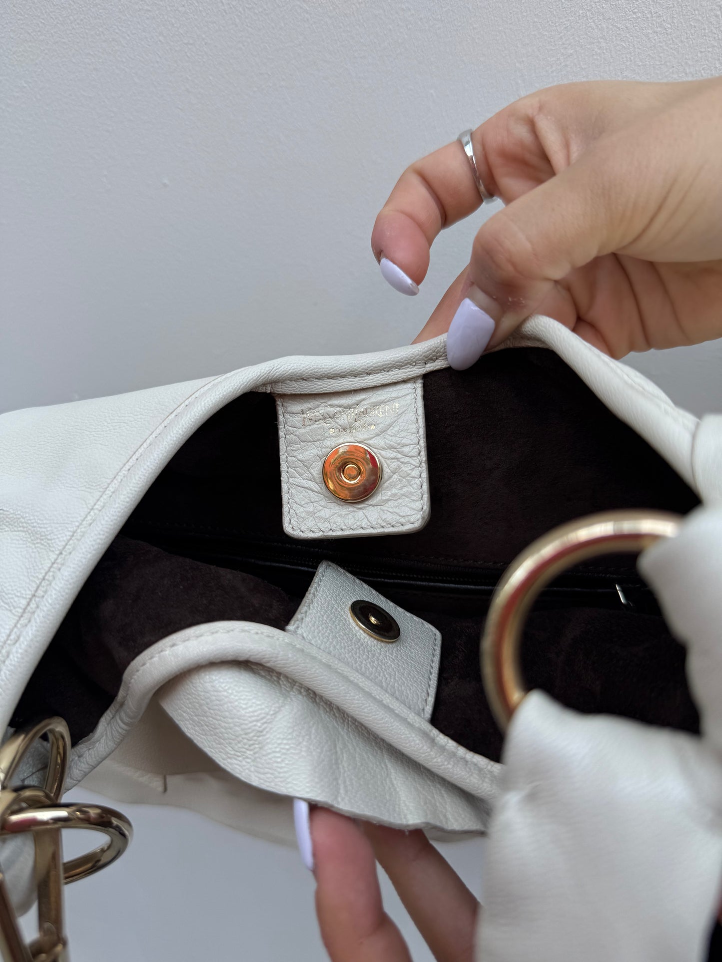 Yves Saint Laurent Y2K Rive Gauche White Mombasa St Tropez Shoulder Bag