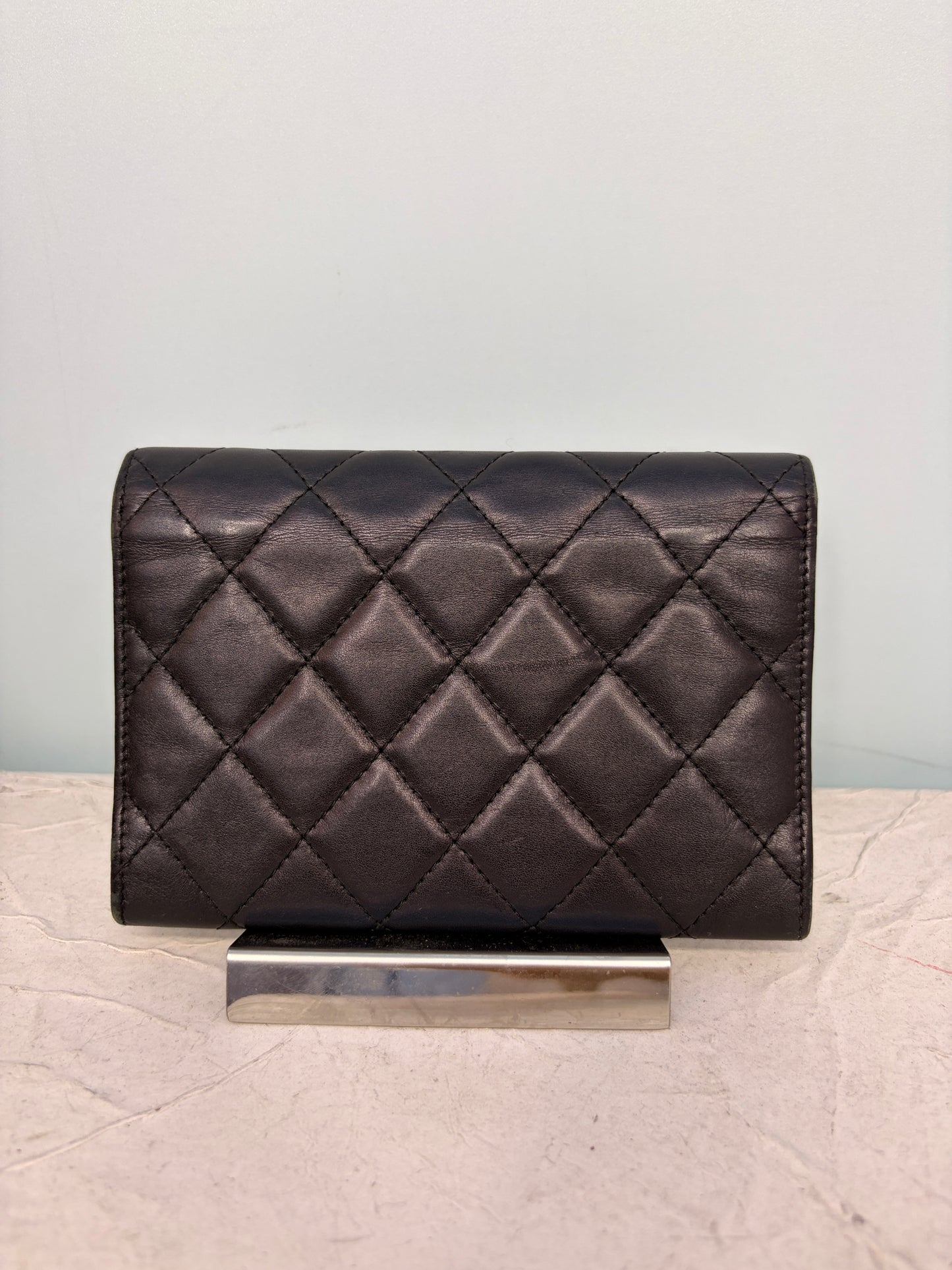 Chanel Cambon Wallet in Black with Pink Lining