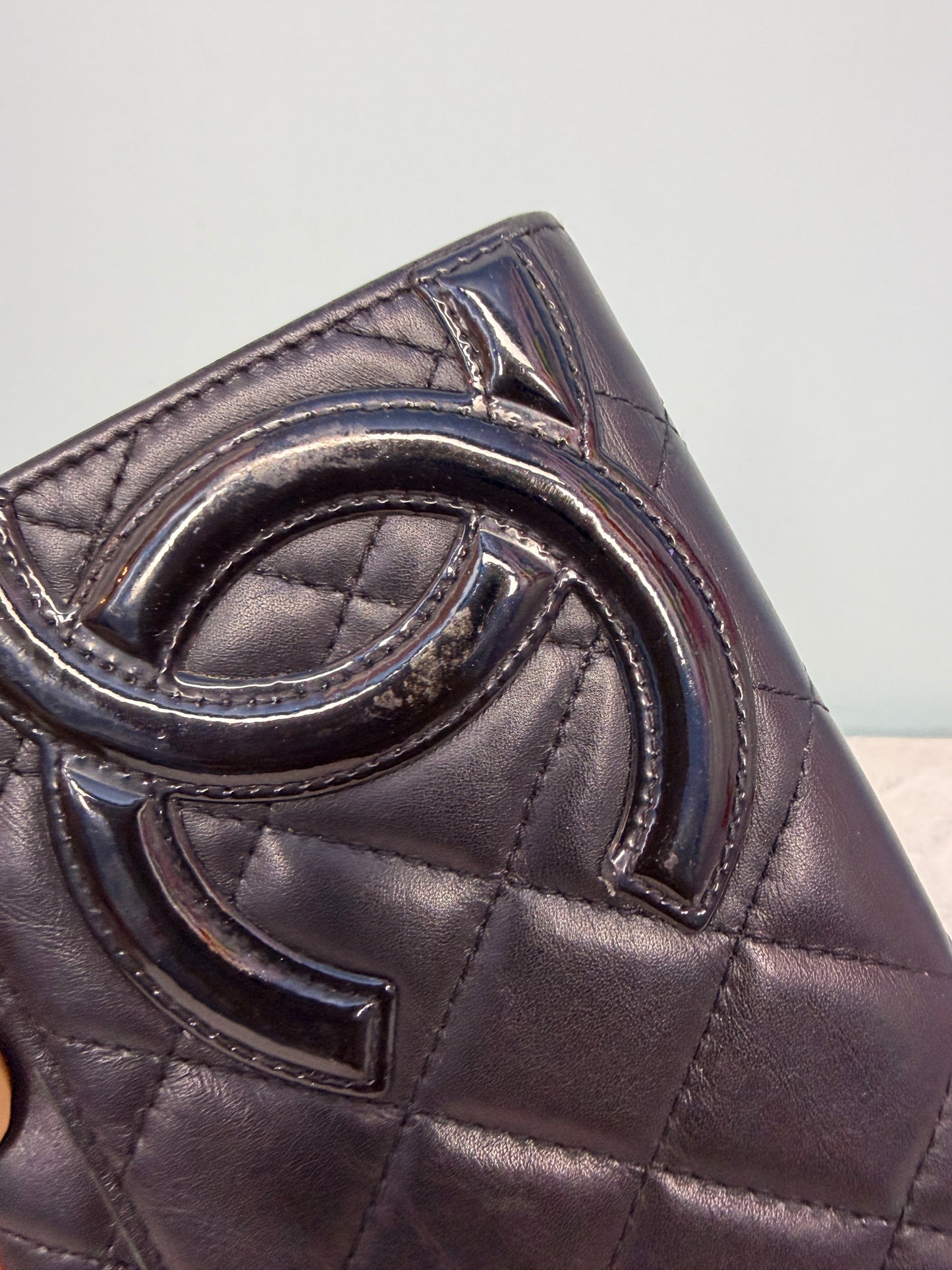 Chanel Cambon Wallet in Black with Pink Lining