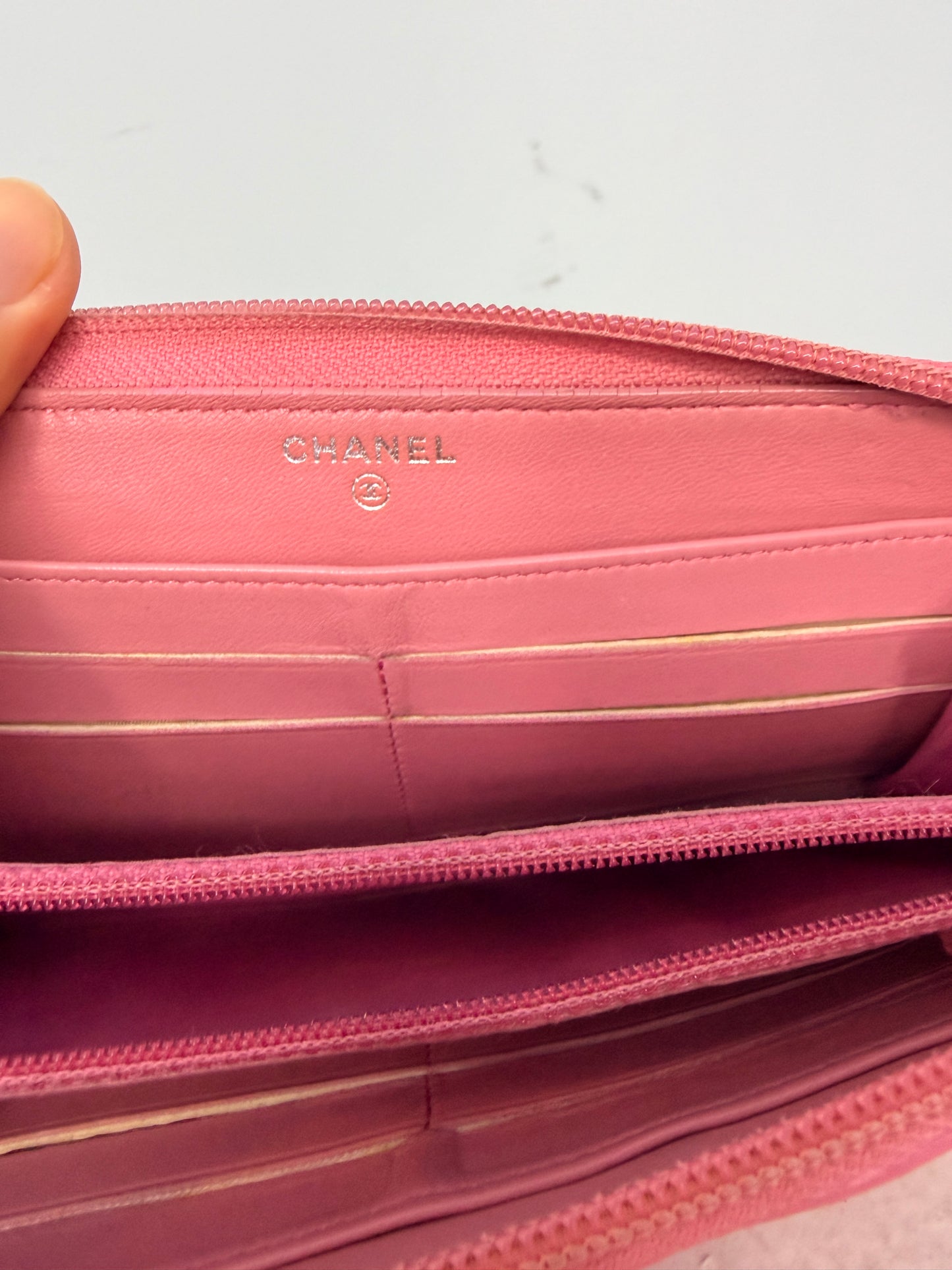 Chanel Pink Camellia Continental Wallet