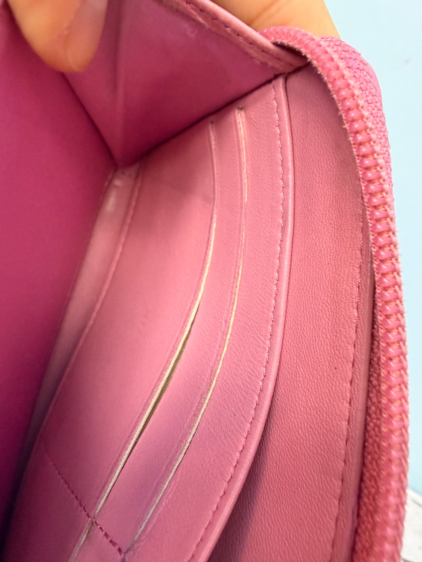 Chanel Pink Camellia Continental Wallet