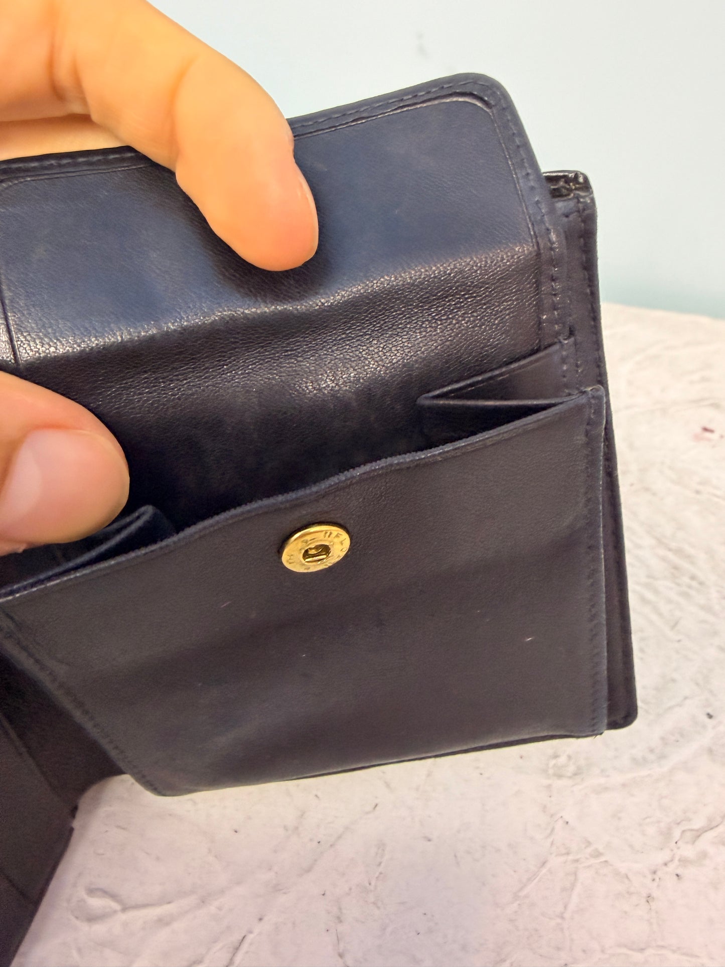 Chanel CC Logo Patent Leather Wallet Black