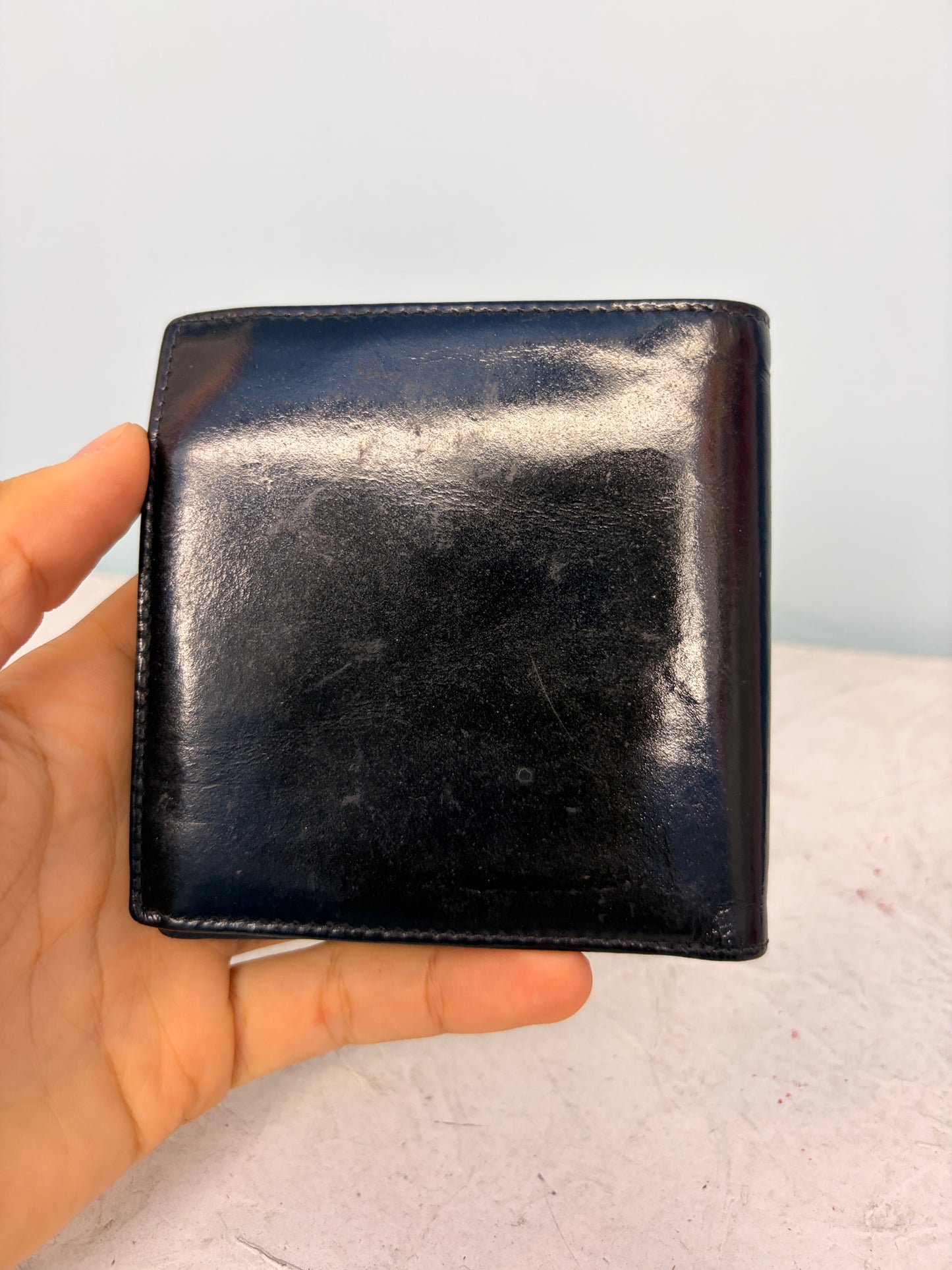 Chanel CC Logo Patent Leather Wallet Black