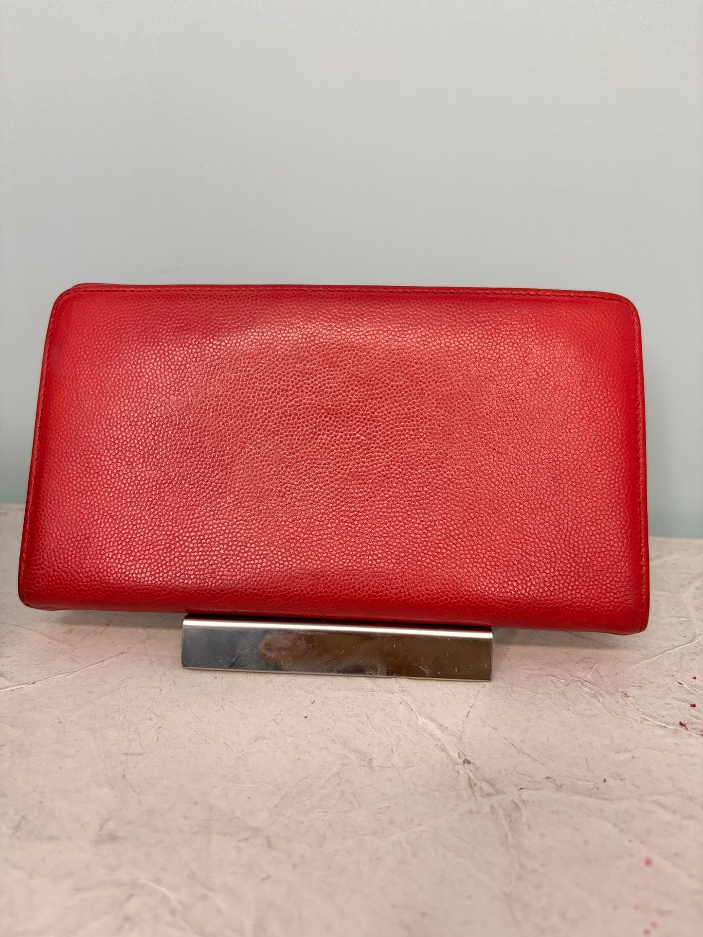 Chanel Long Wallet in Red Caviar Leather