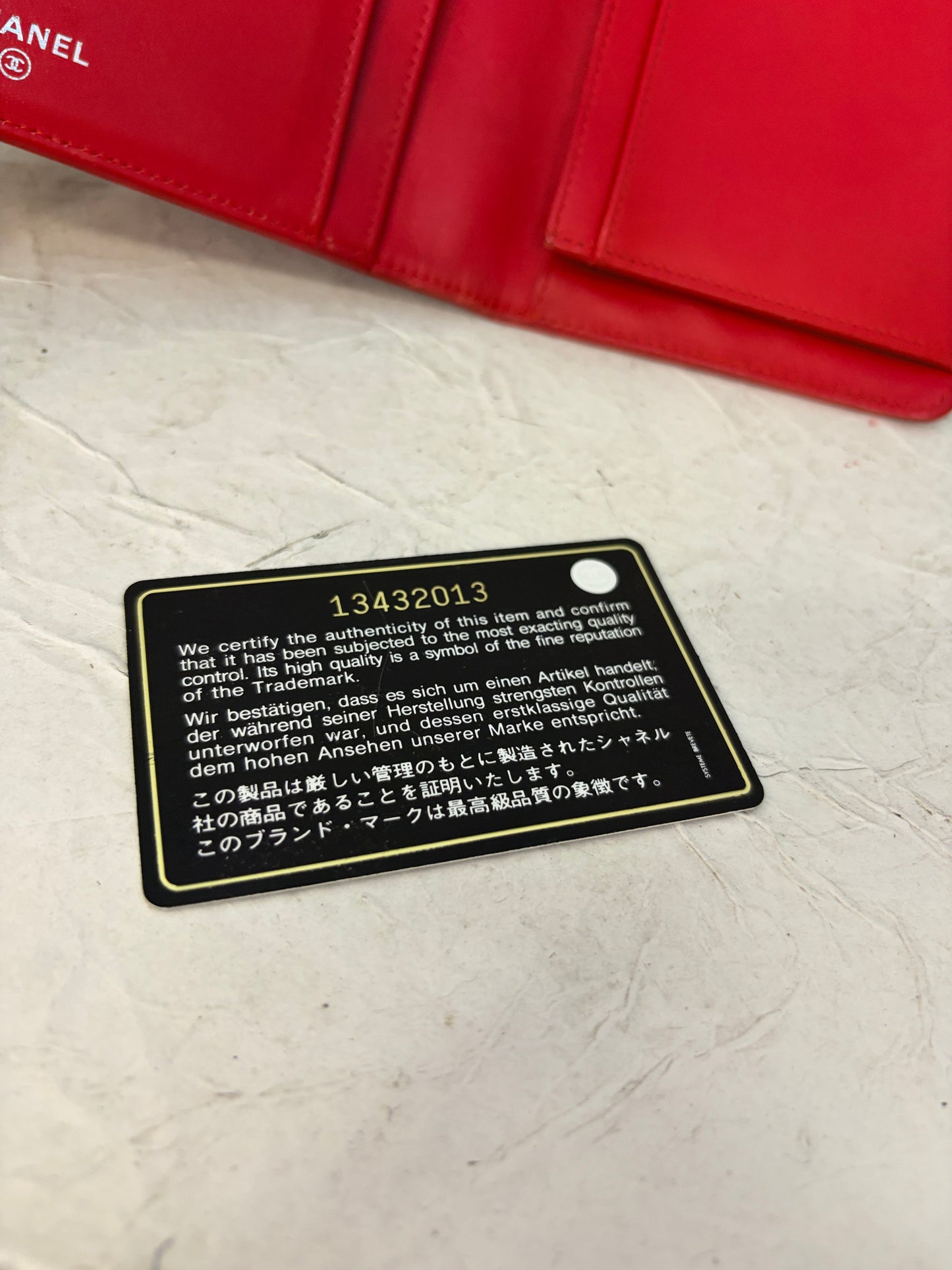 Chanel Long Wallet in Red Caviar Leather