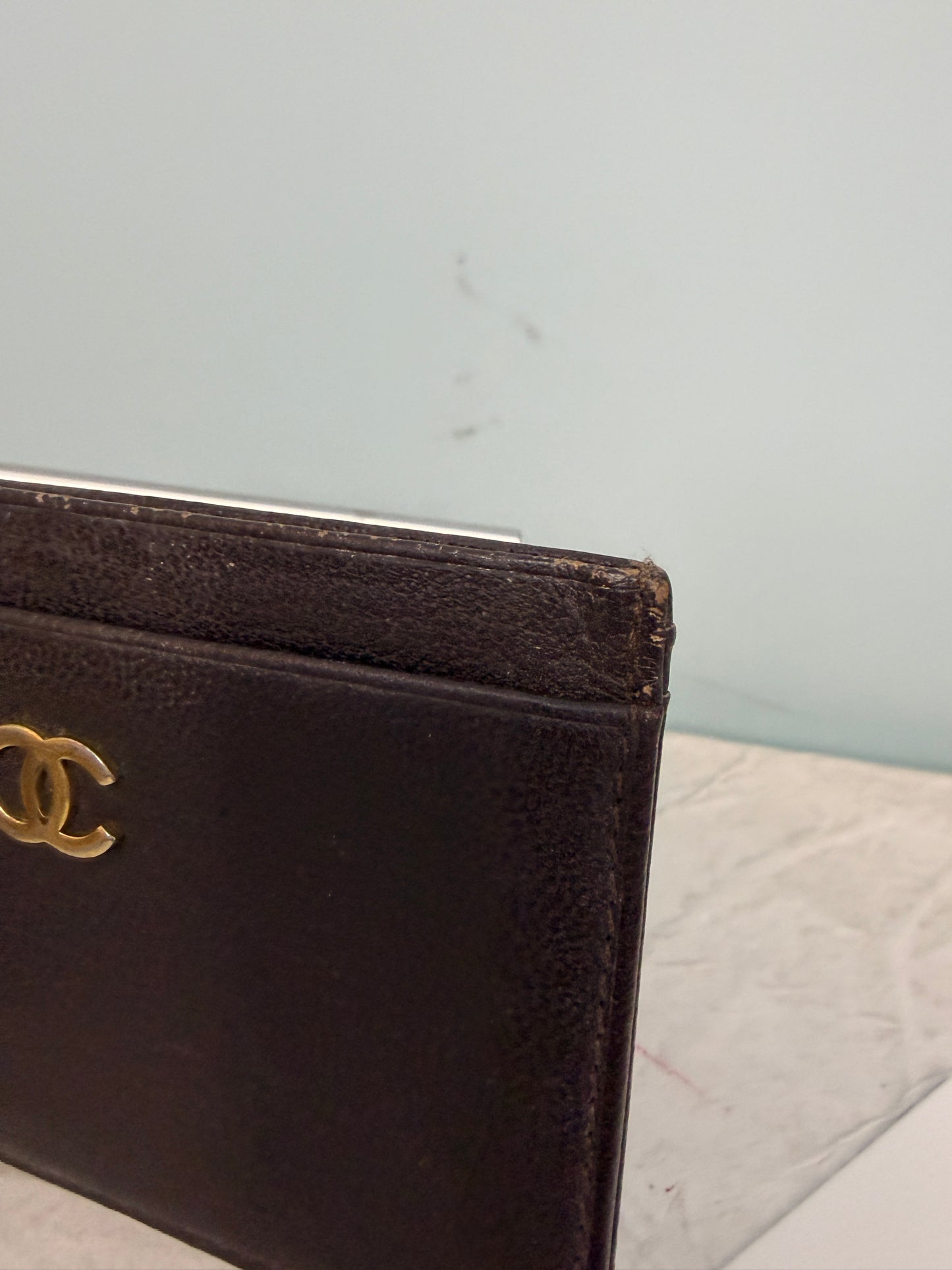 Chanel 2002 Cardholder in Brown with Gold CC Logo