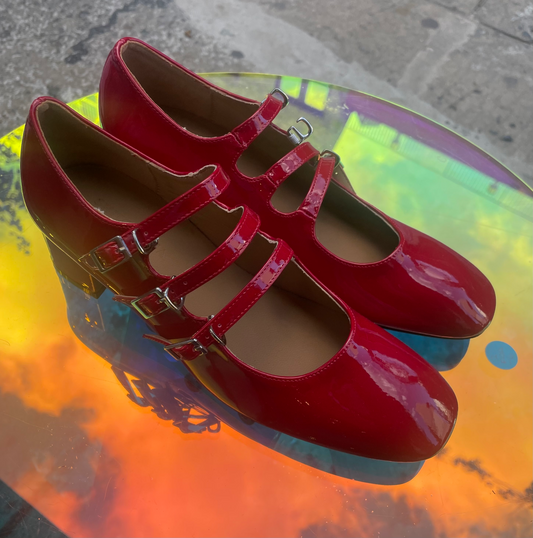 Red Patent Mary Jane Shoes