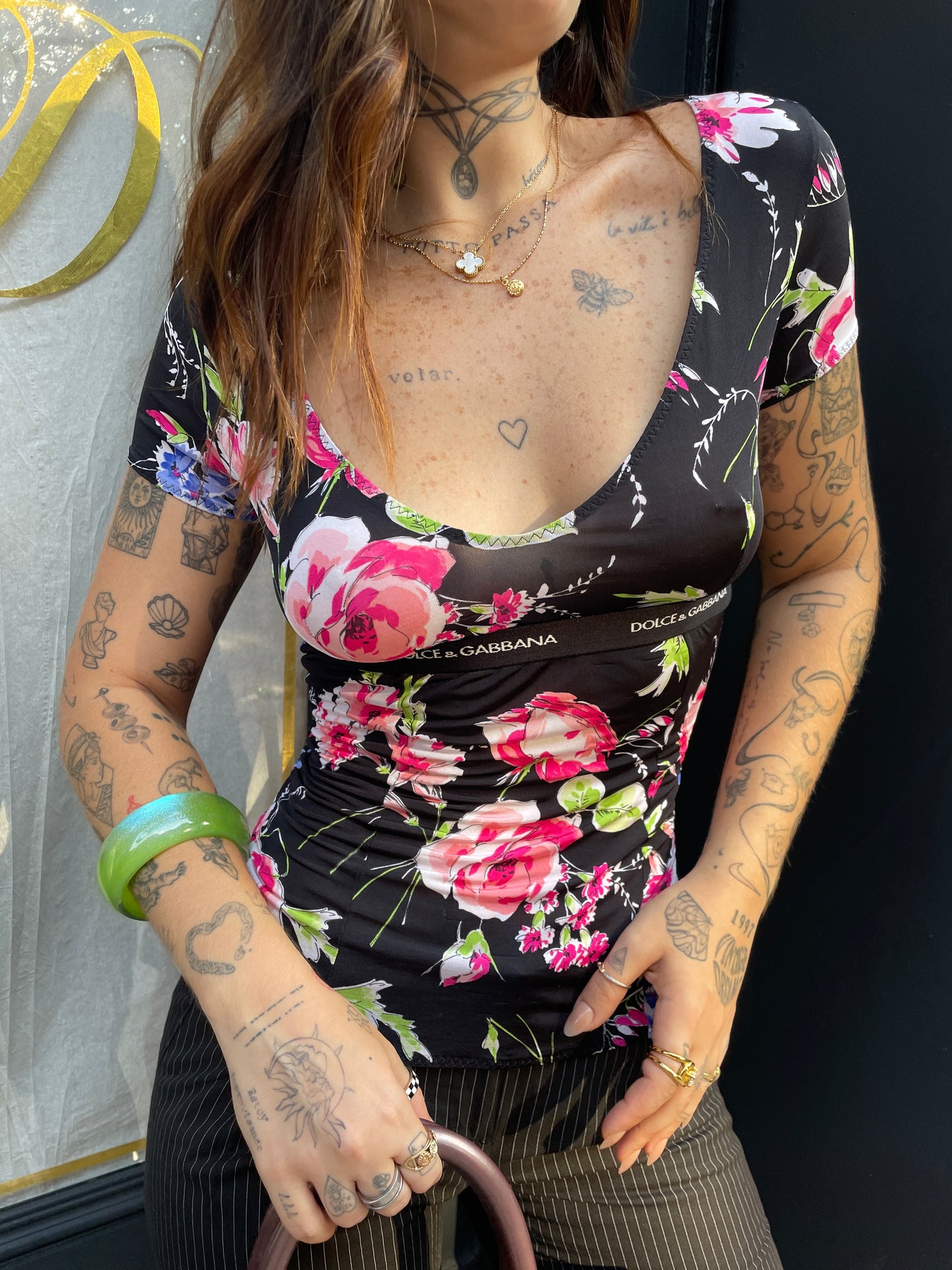 Dolce & Gabbana Underwear Floral Sheer Top
