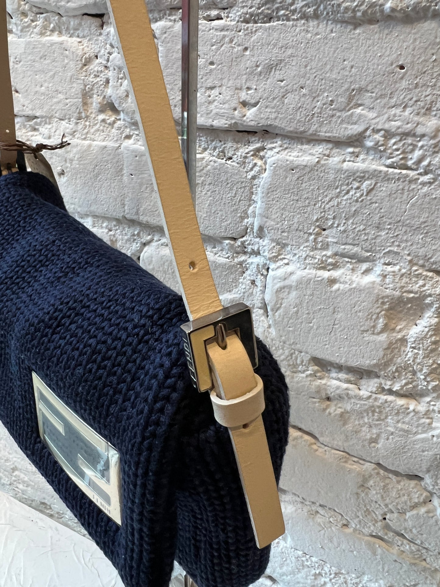 Fendi Knit Shoulder Bag (Navy)