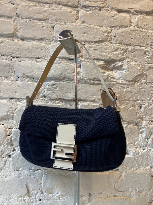 Fendi Knit Baguette (Navy)