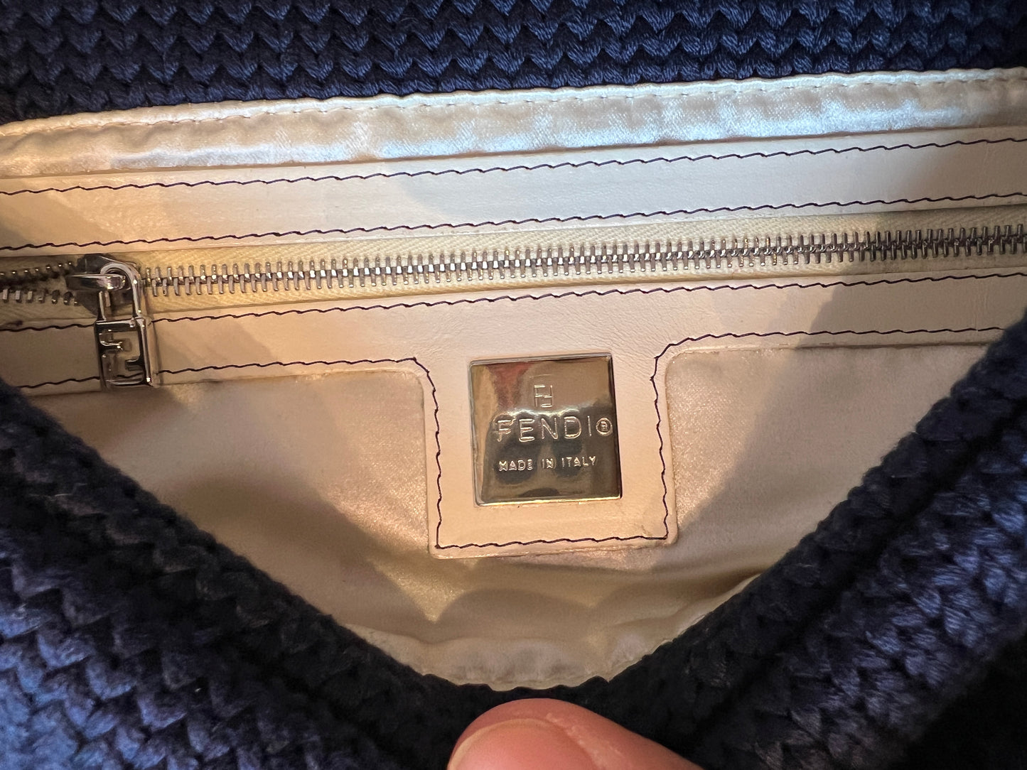 Fendi Knit Baguette (Navy)