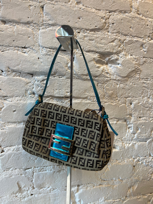 Fendi Zucchino Baguette with Metallic Trim