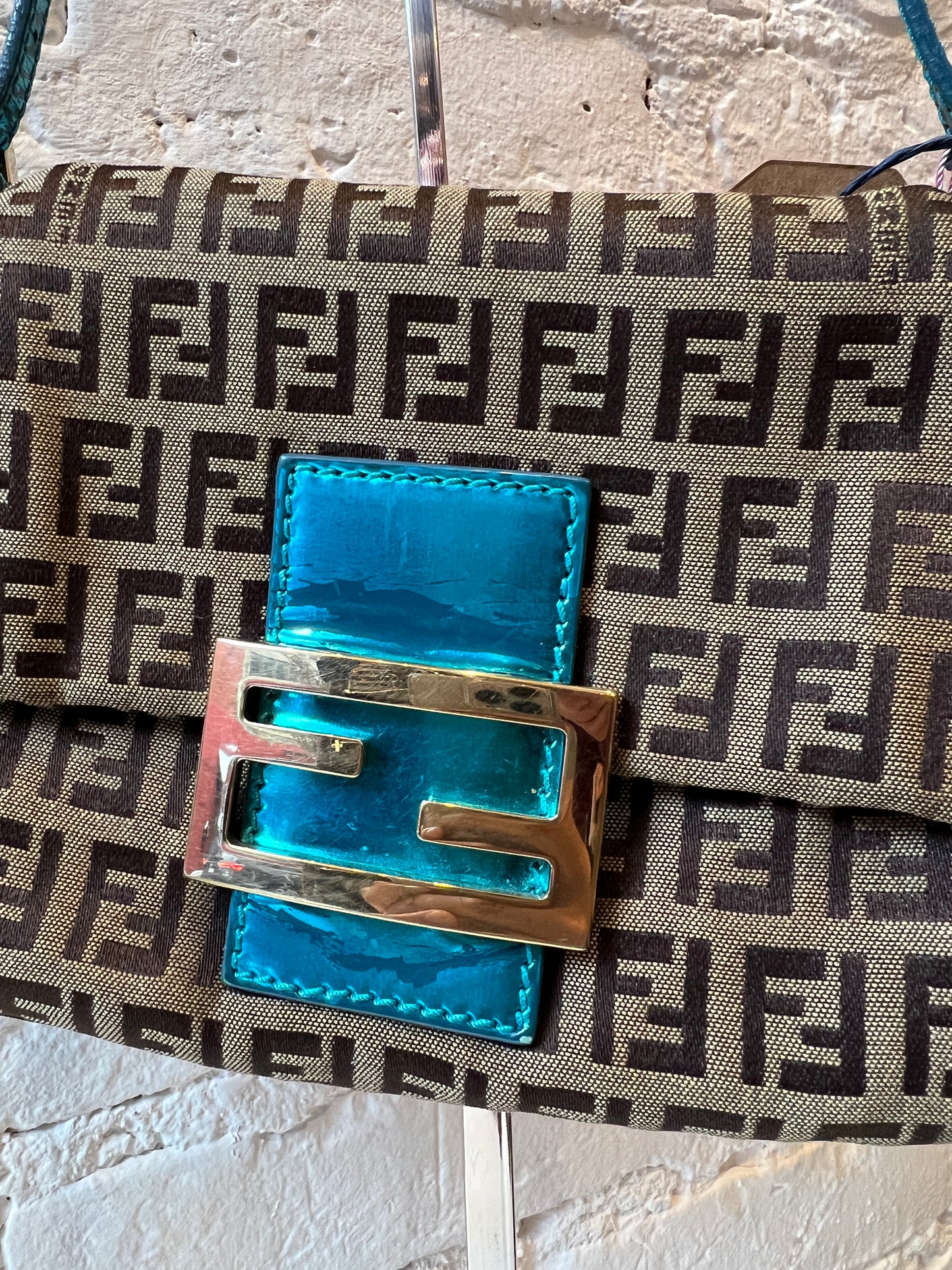 Fendi Zucchino Baguette with Metallic Trim