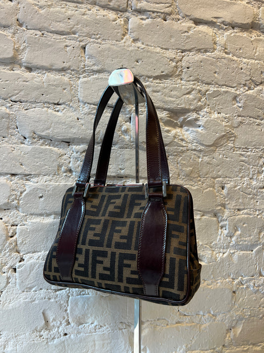 Fendi Zucca Structured Handle Bag