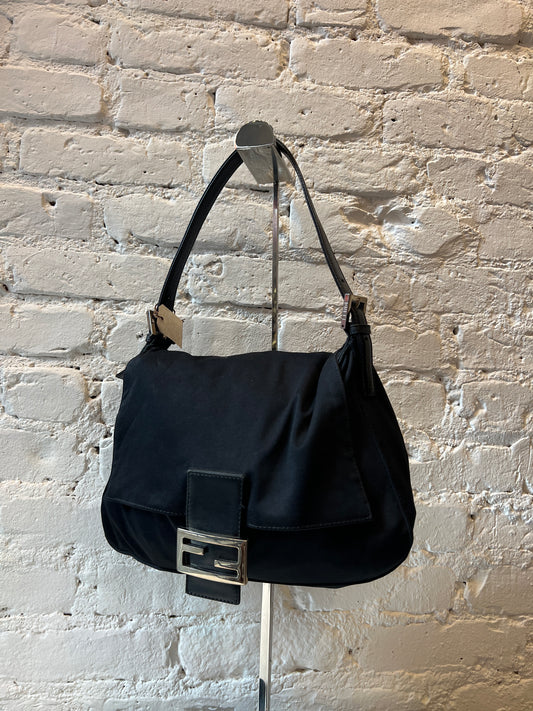 Fendi Mamma Baguette in Black Neoprene