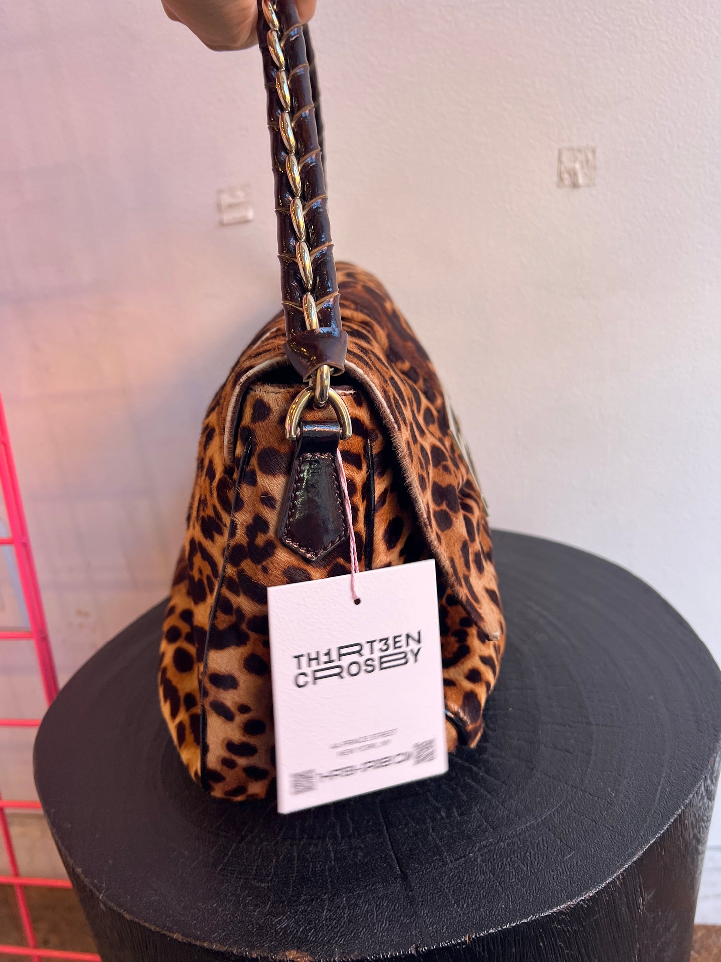 Vintage Fendi Mia Leopard Print Bag in Ponyhair