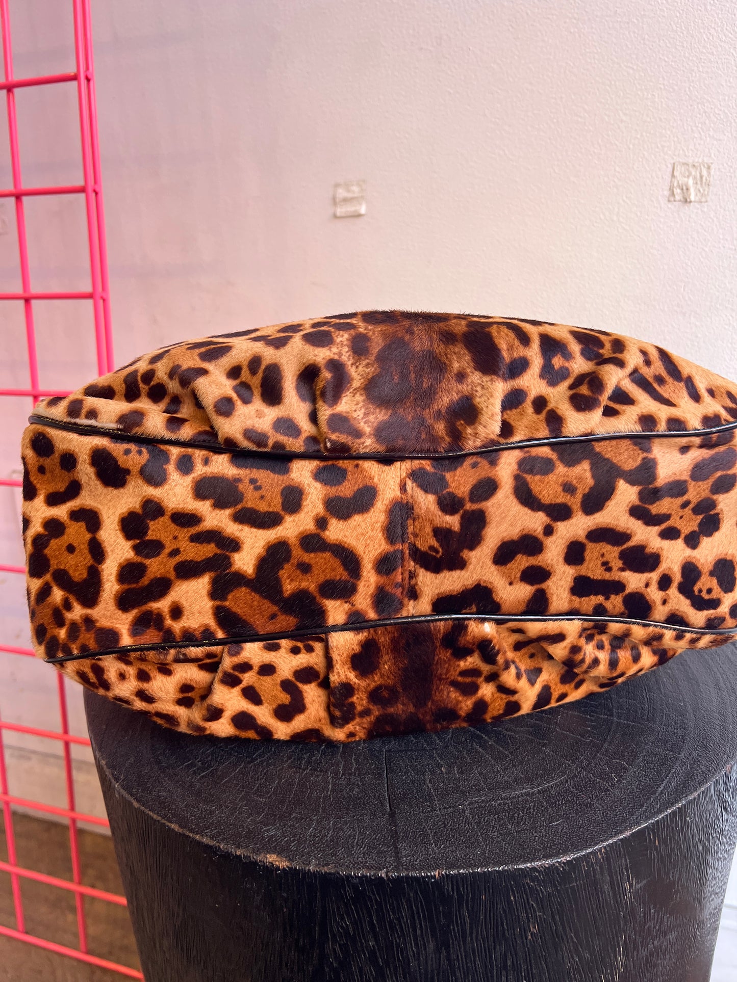 Vintage Fendi Mia Leopard Print Bag in Ponyhair