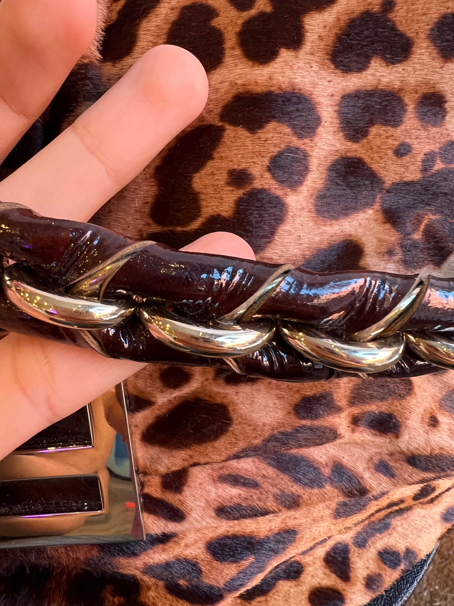 Vintage Fendi Mia Leopard Print Bag in Ponyhair