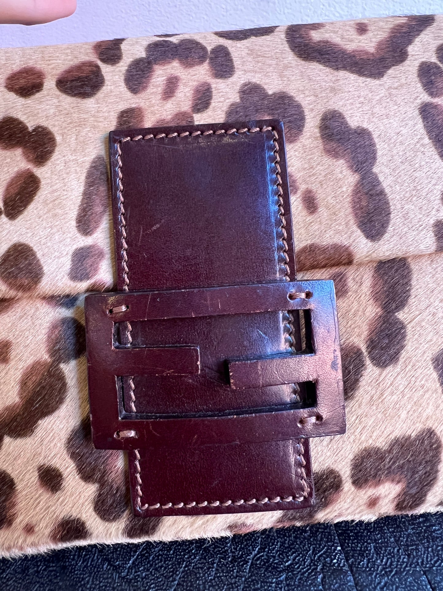 Fendi Baguette Leopard Print in Ponyhair