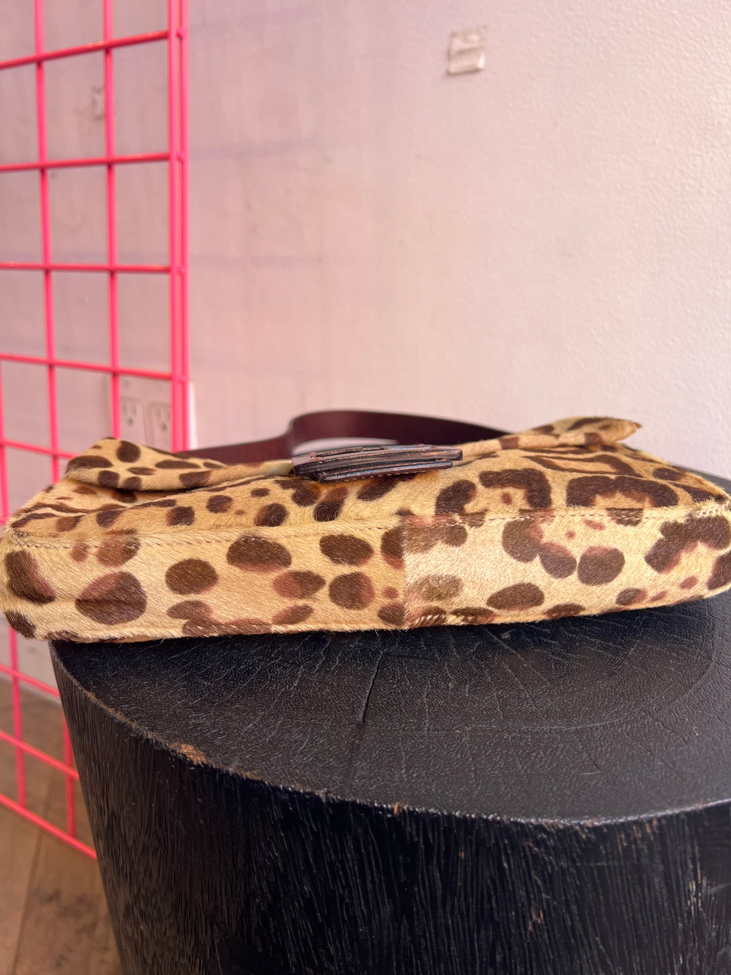 Fendi Baguette Leopard Print in Ponyhair