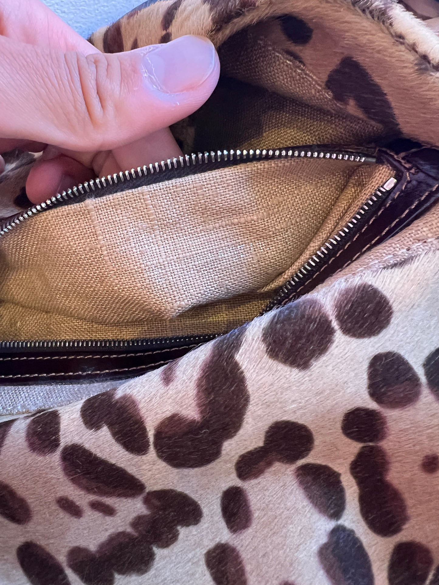 Fendi Baguette Leopard Print in Ponyhair