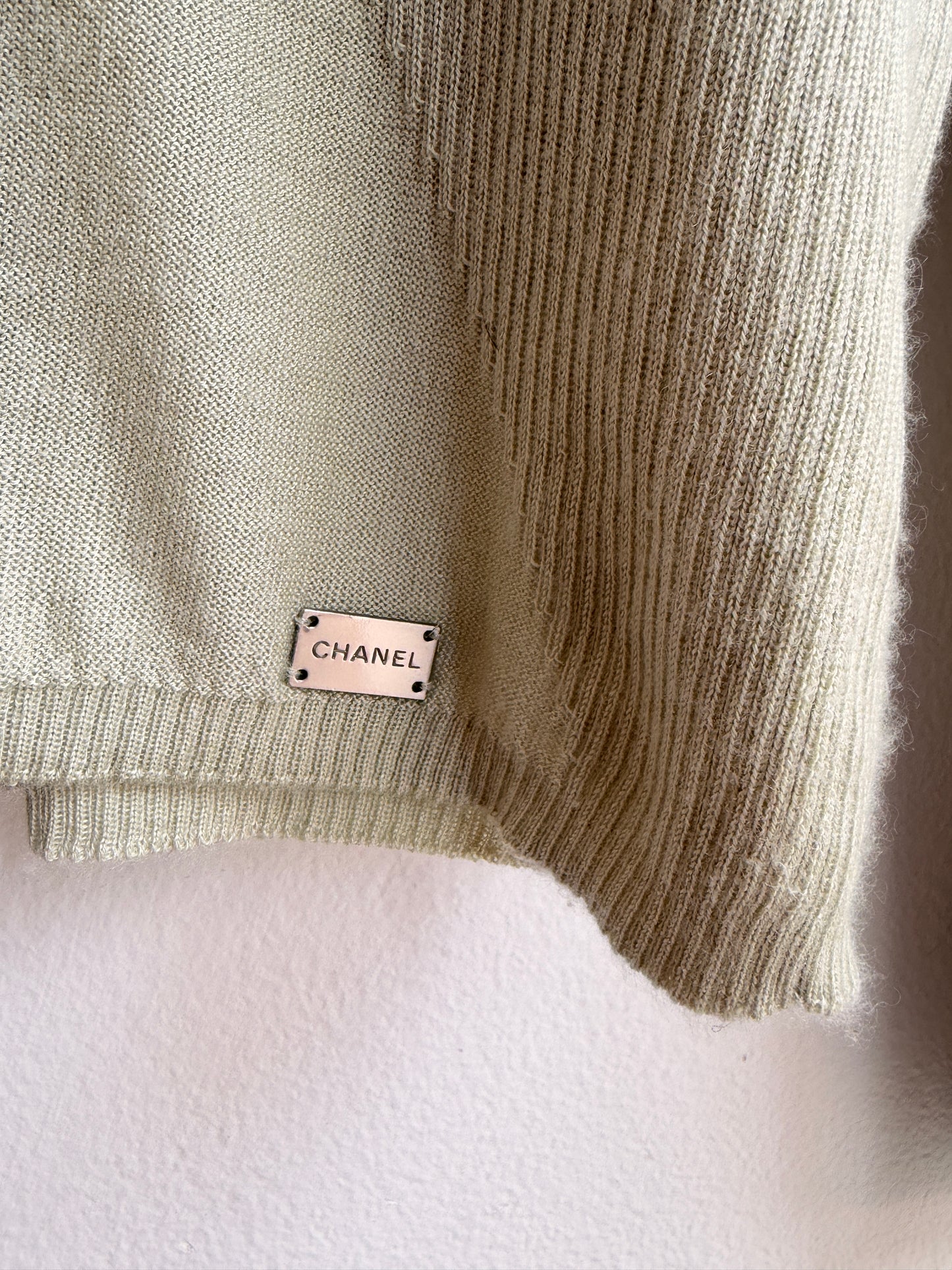 Chanel Cruise 2003 Cashmere & Silk Knit Sweater in Sage Green