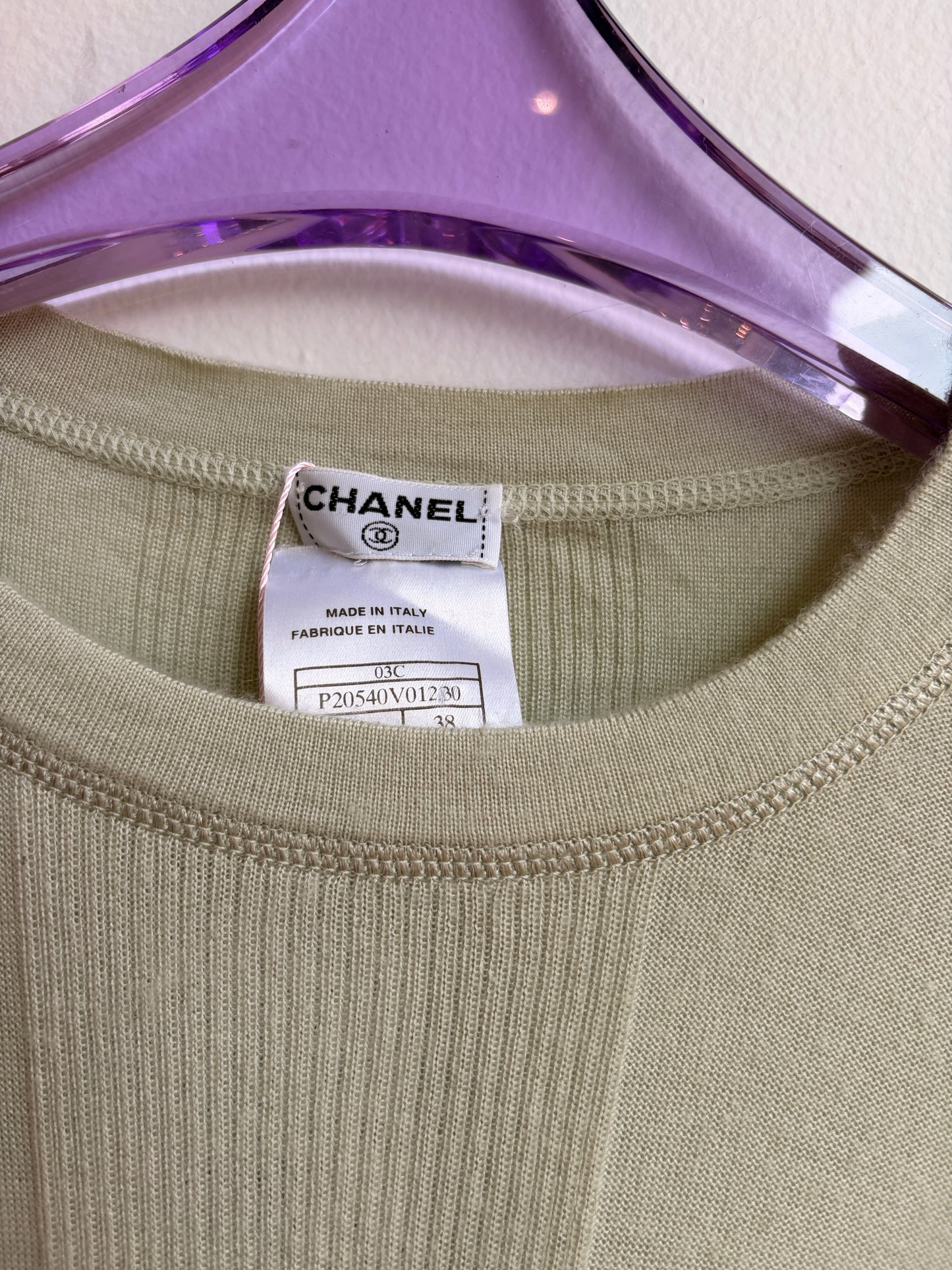 Chanel Cruise 2003 Cashmere & Silk Knit Sweater in Sage Green