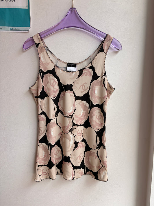Chanel F/W 2004 Floral Logo Tank Top