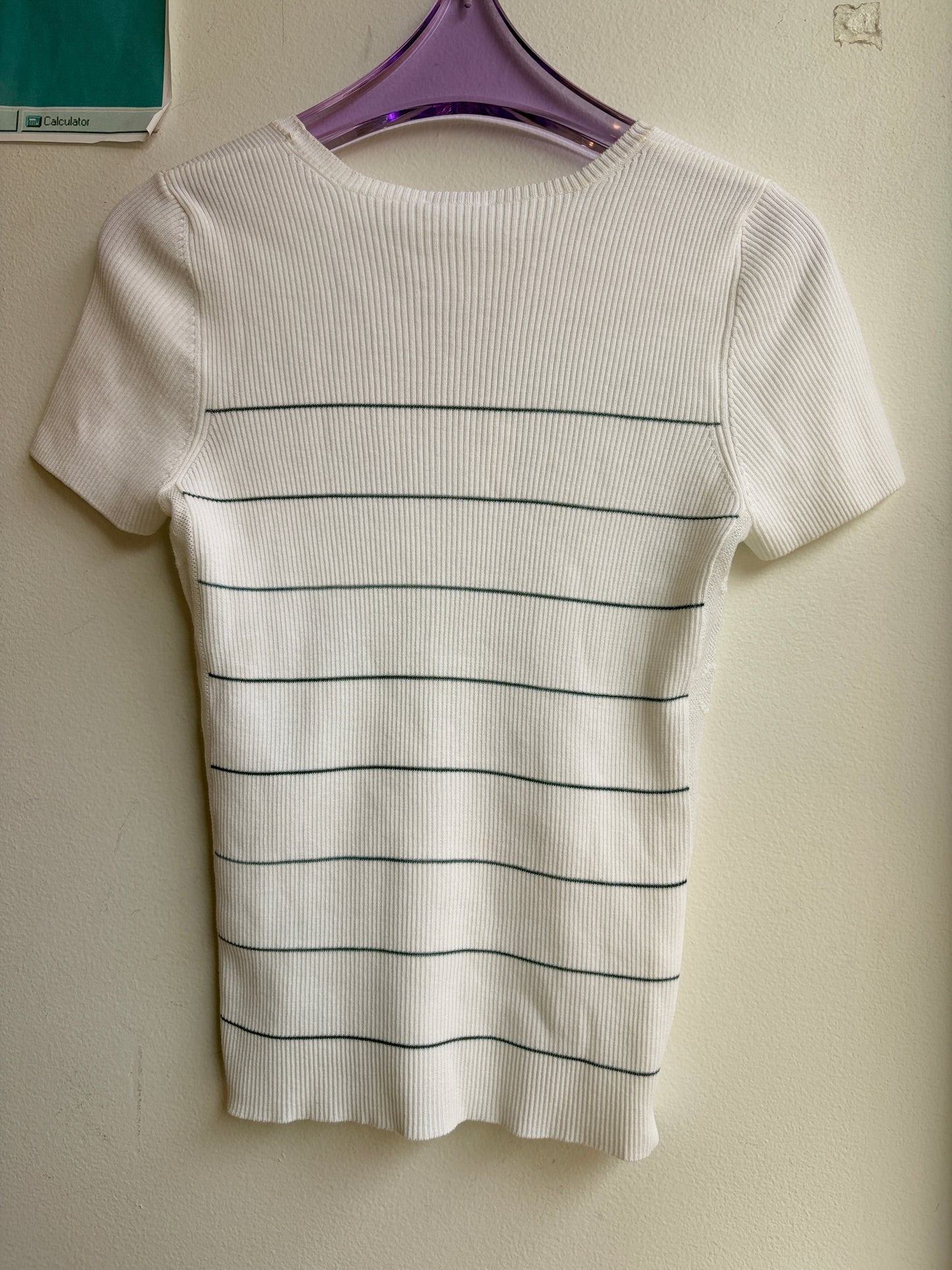Chanel Spring 2004 White Knit Short Sleeve Top