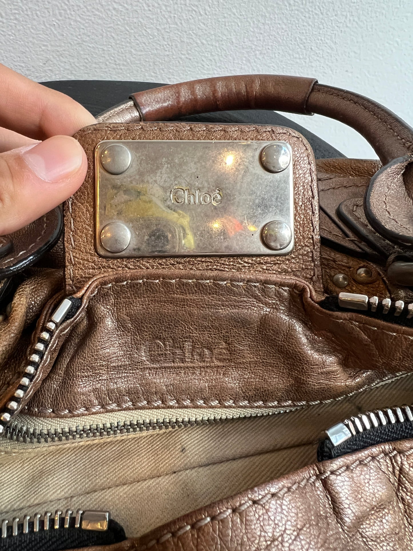 Chloé Paddington Bag in Metallic Brown