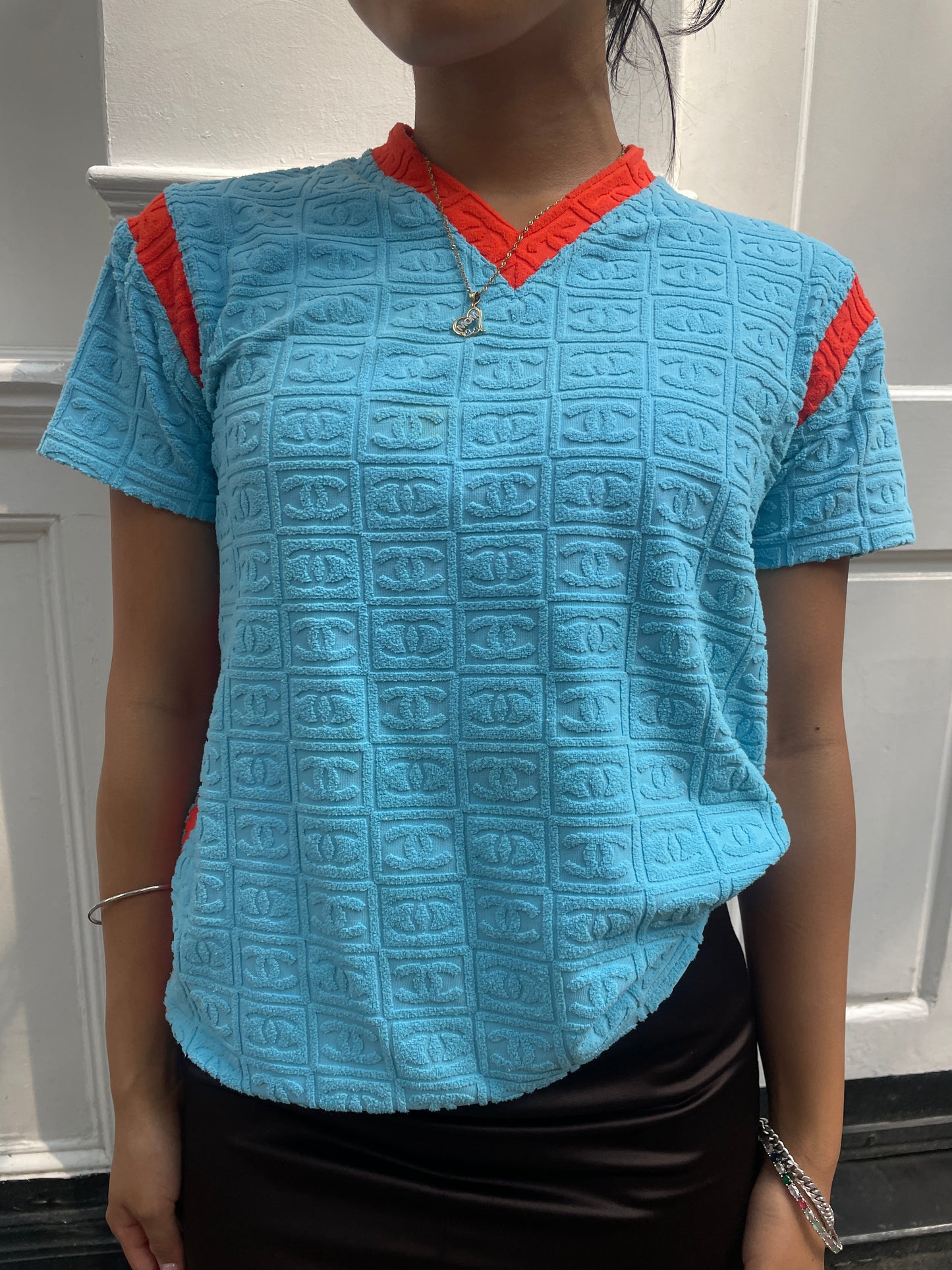 Chanel Sport Spring 2002 Terry Cloth Logo Top