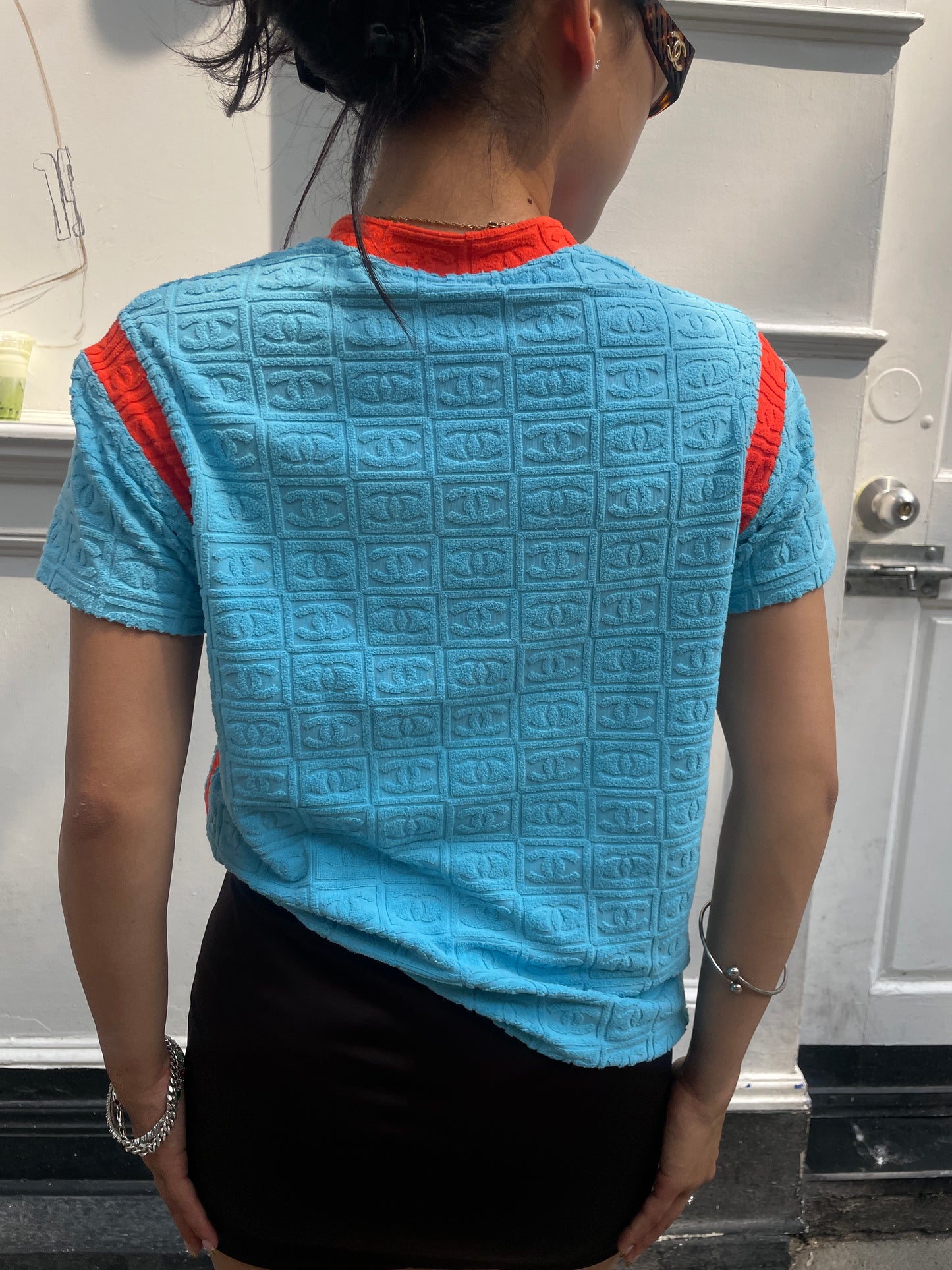 Chanel Sport Spring 2002 Terry Cloth Logo Top