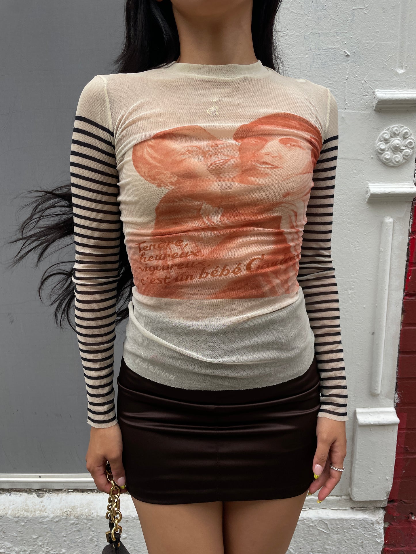 Jean Paul Gaultier Maille “Bébé Gaultier” Mesh Long Sleeve Top