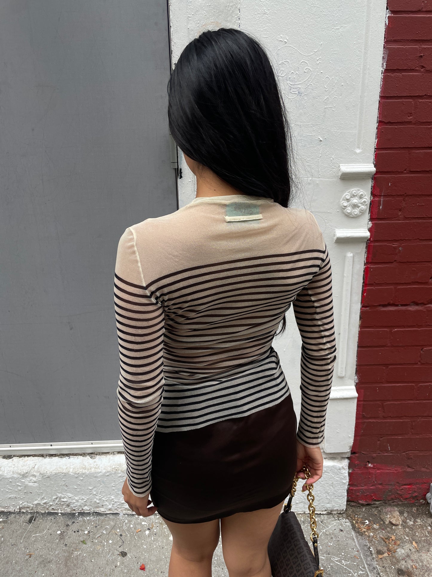 Jean Paul Gaultier Maille “Bébé Gaultier” Mesh Long Sleeve Top