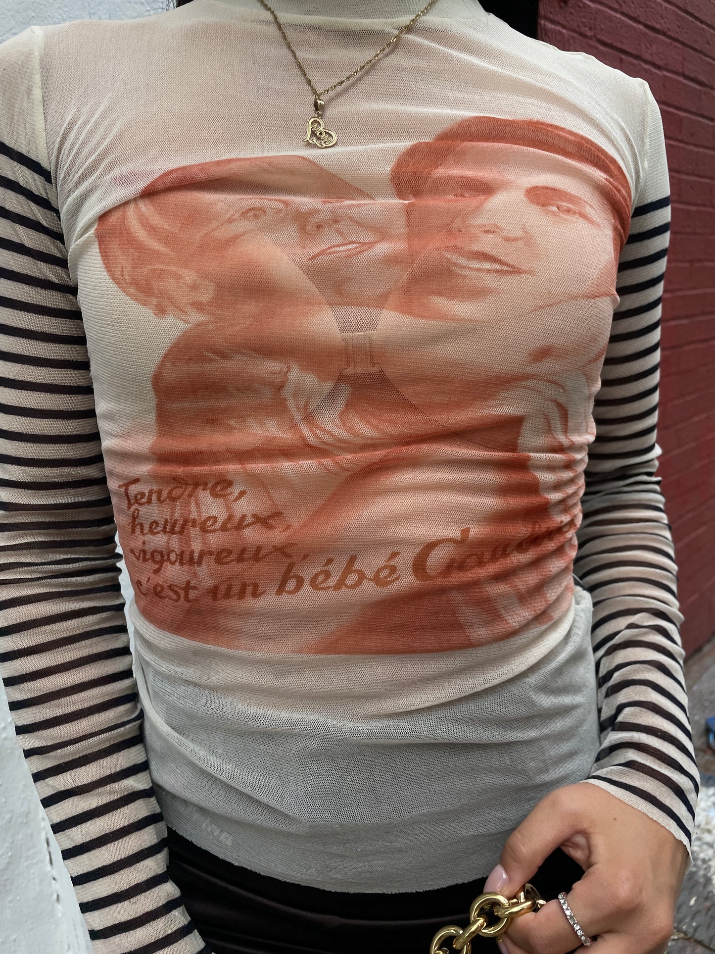 Jean Paul Gaultier Maille “Bébé Gaultier” Mesh Long Sleeve Top