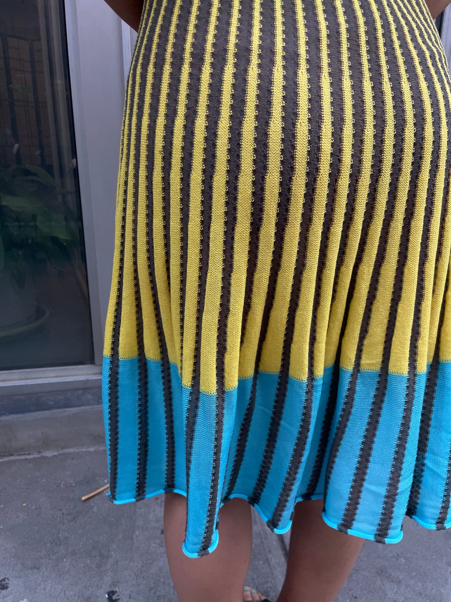 Missoni Gray Knit Dress with Yellow & Turquoise Accents