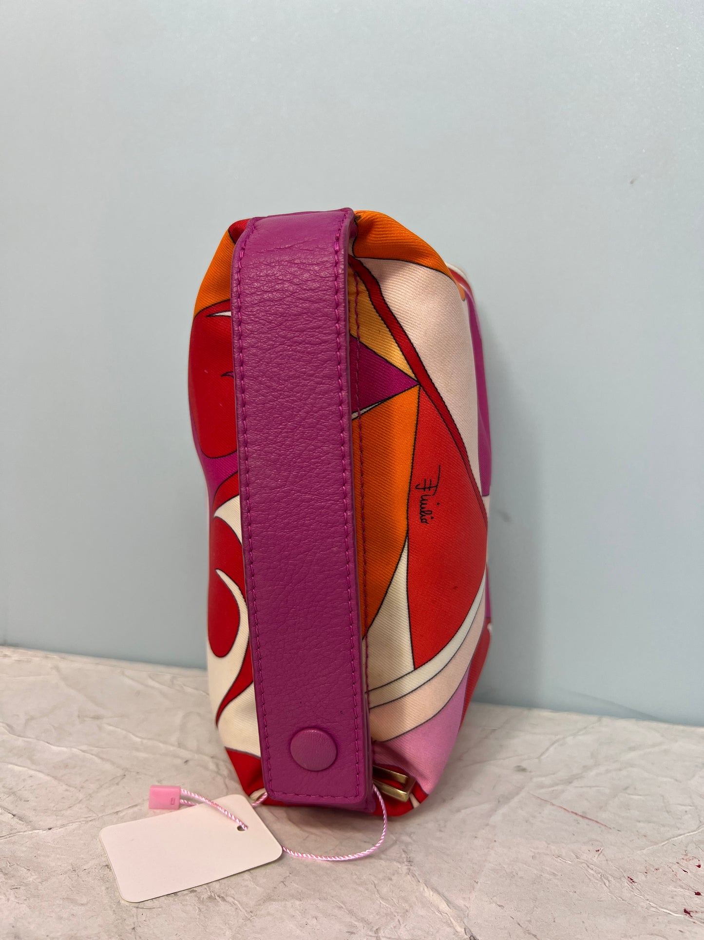 Emilio Pucci Orange & Pink Print Clutch Bag