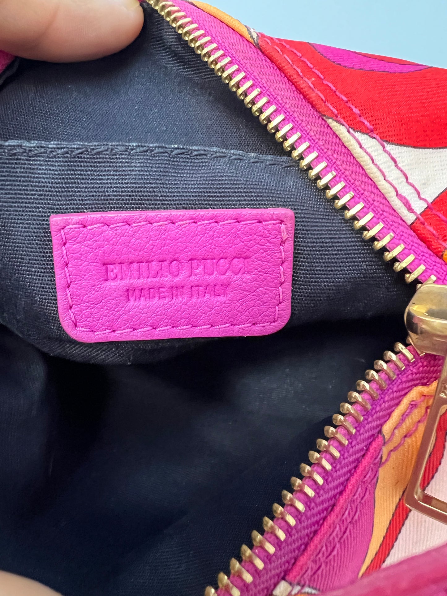 Emilio Pucci Orange & Pink Print Clutch Bag