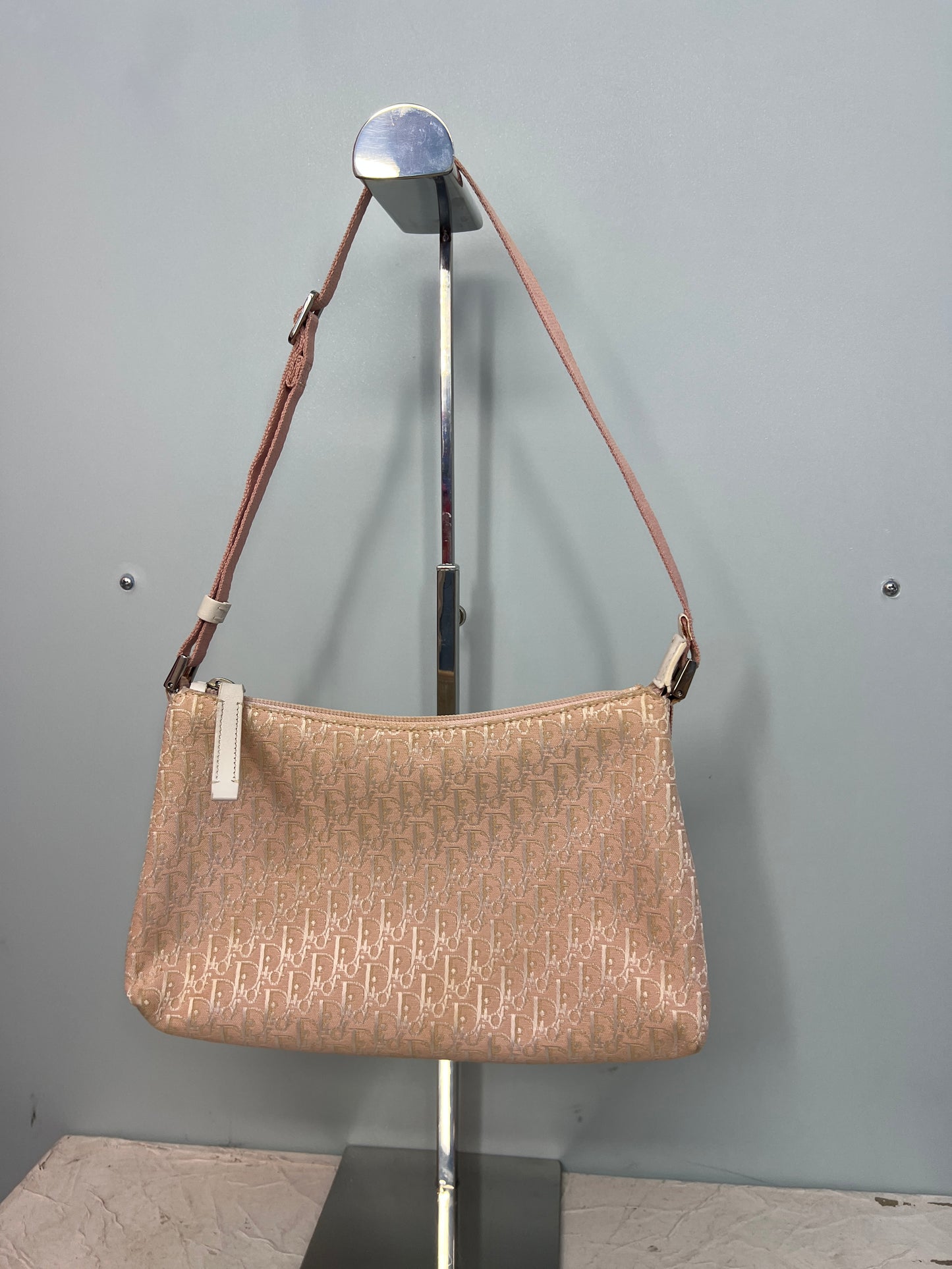 Christian Dior Pink & White Trotter Shoulder Bag