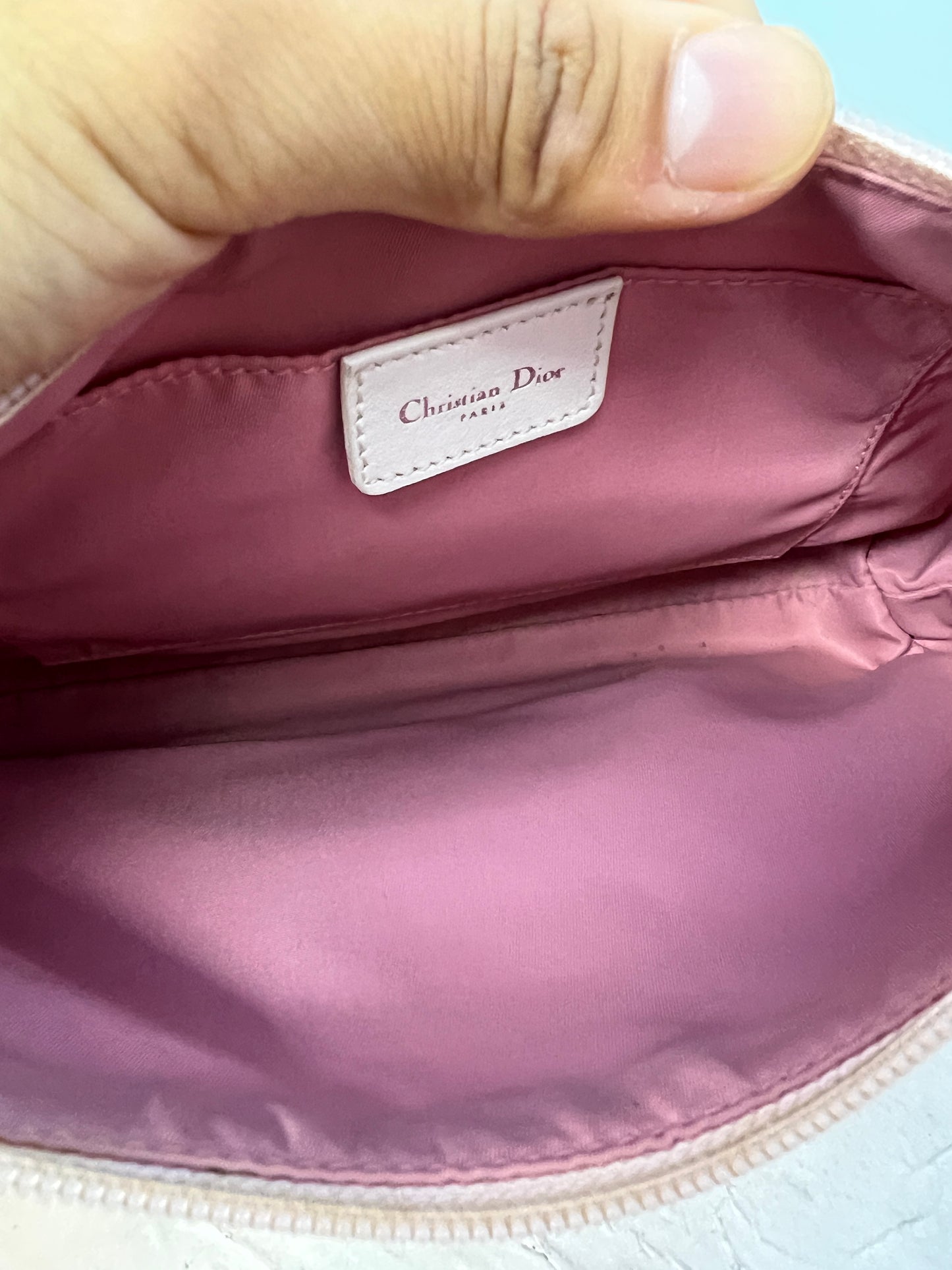 Christian Dior Pink & White Trotter Shoulder Bag