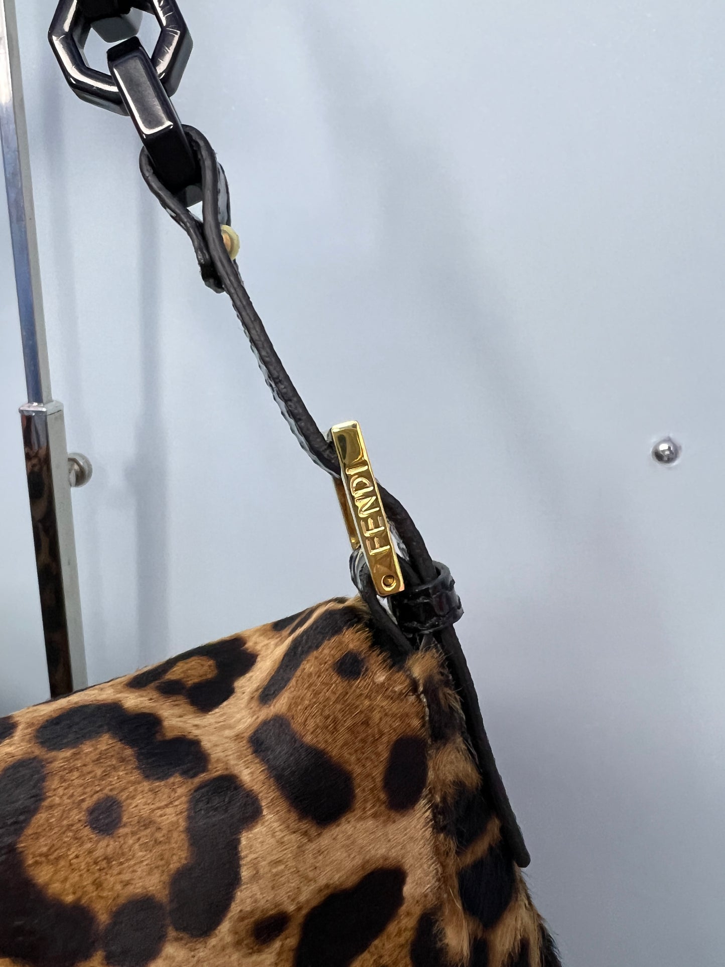 Fendi Big Mama Baguette Bag in Pony Hair Leopard Print