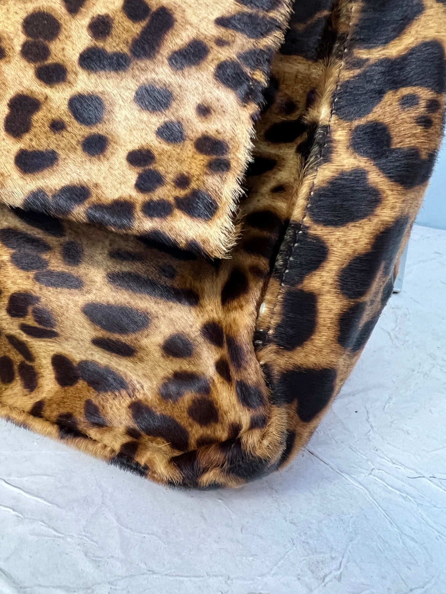 Fendi Big Mama Baguette Bag in Pony Hair Leopard Print