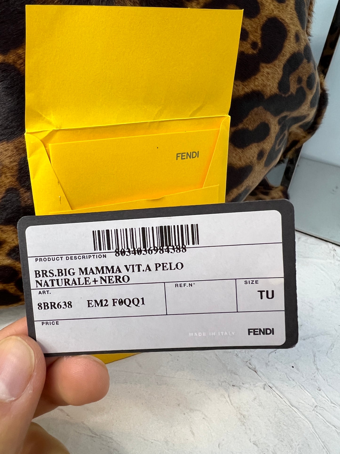 Fendi Big Mama Baguette Bag in Pony Hair Leopard Print