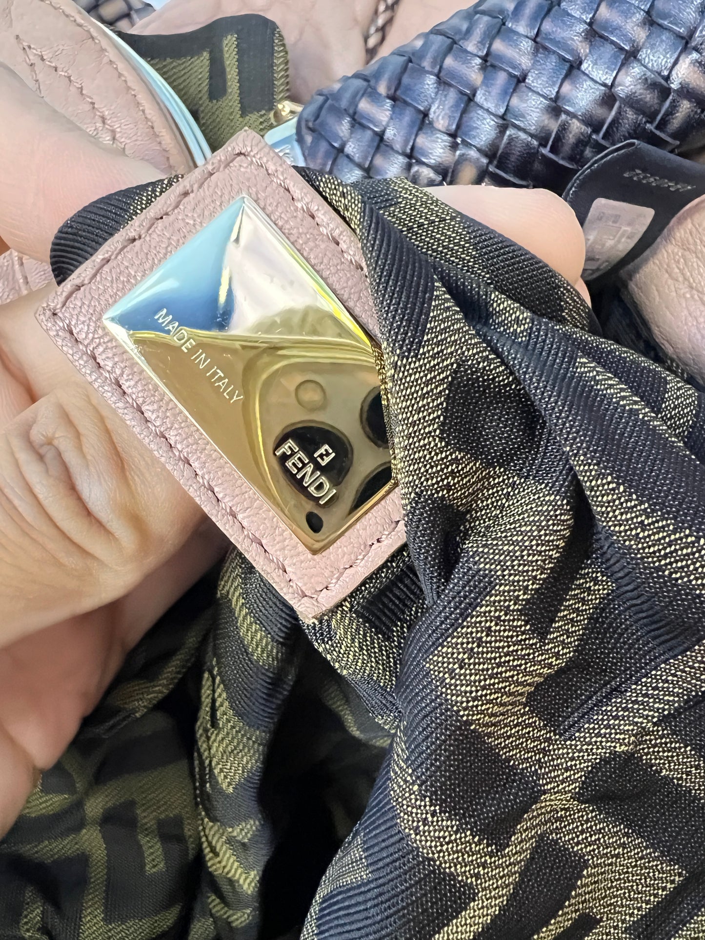 Fendi Brown Leather Beaded Spy Bag Hobo (2008 Collection)