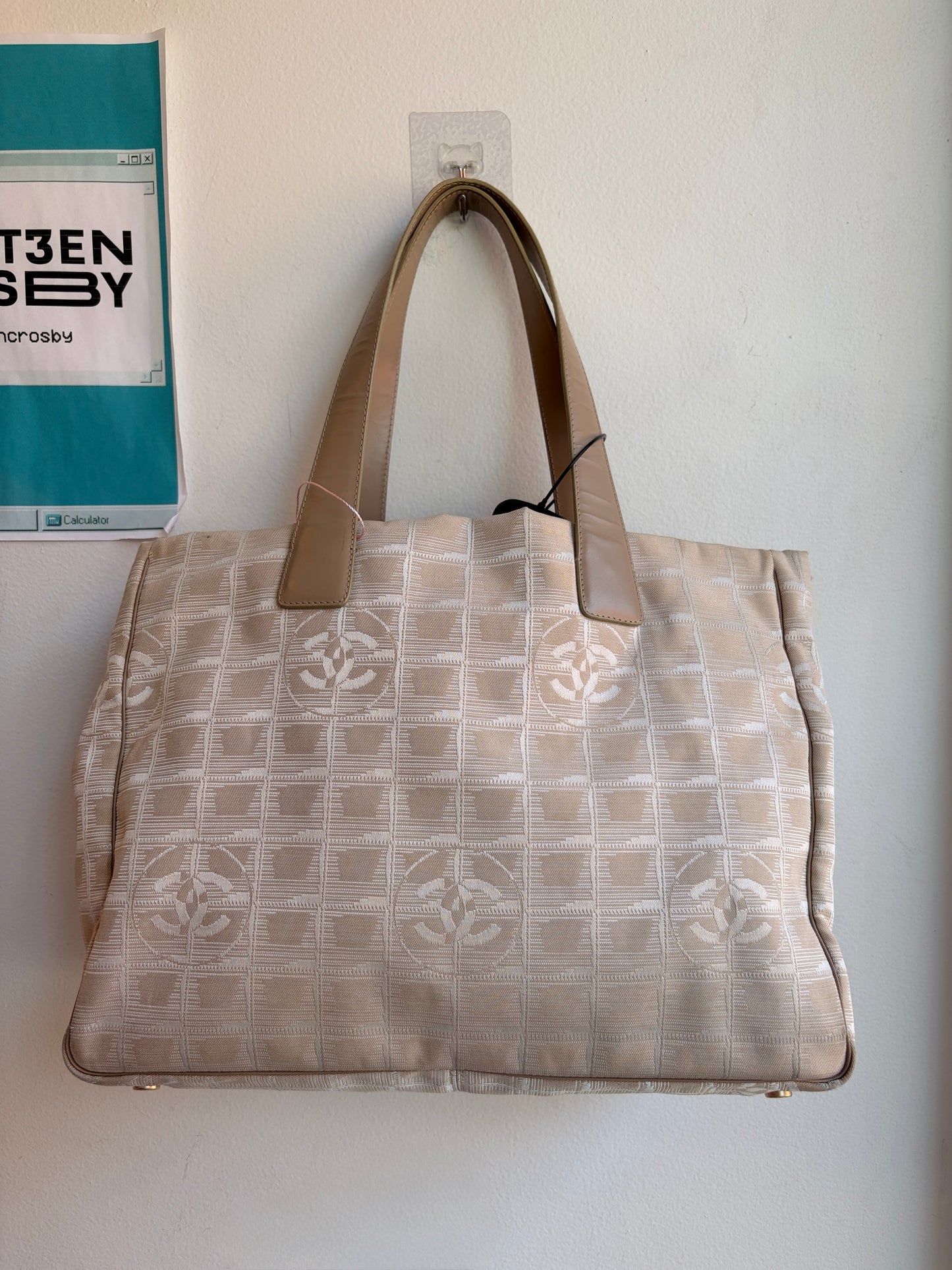 Chanel Beige Travel Line Tote Bag