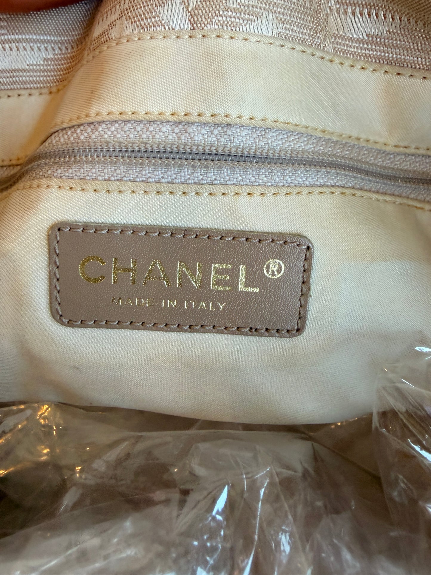 Chanel Beige Travel Line Tote Bag