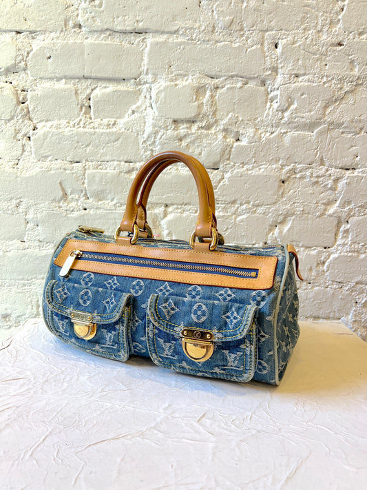 Louis Vuitton Denim Speedy Handbag